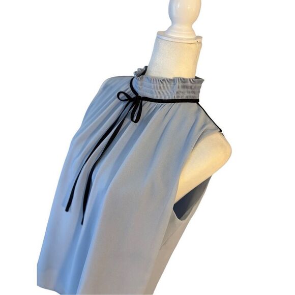 Karl Lagerfeld high neck sleeveless blouse with tie - Picture 3 of 8